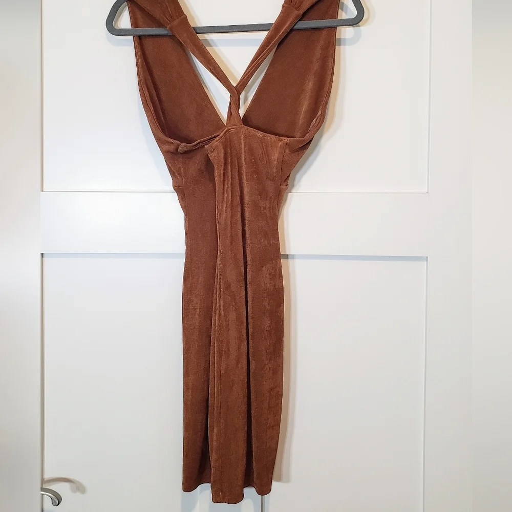 Wild Fable Copper Mini Dress Lined Stretchy Size Small Brand New W/Tags - Picture 10 of 10